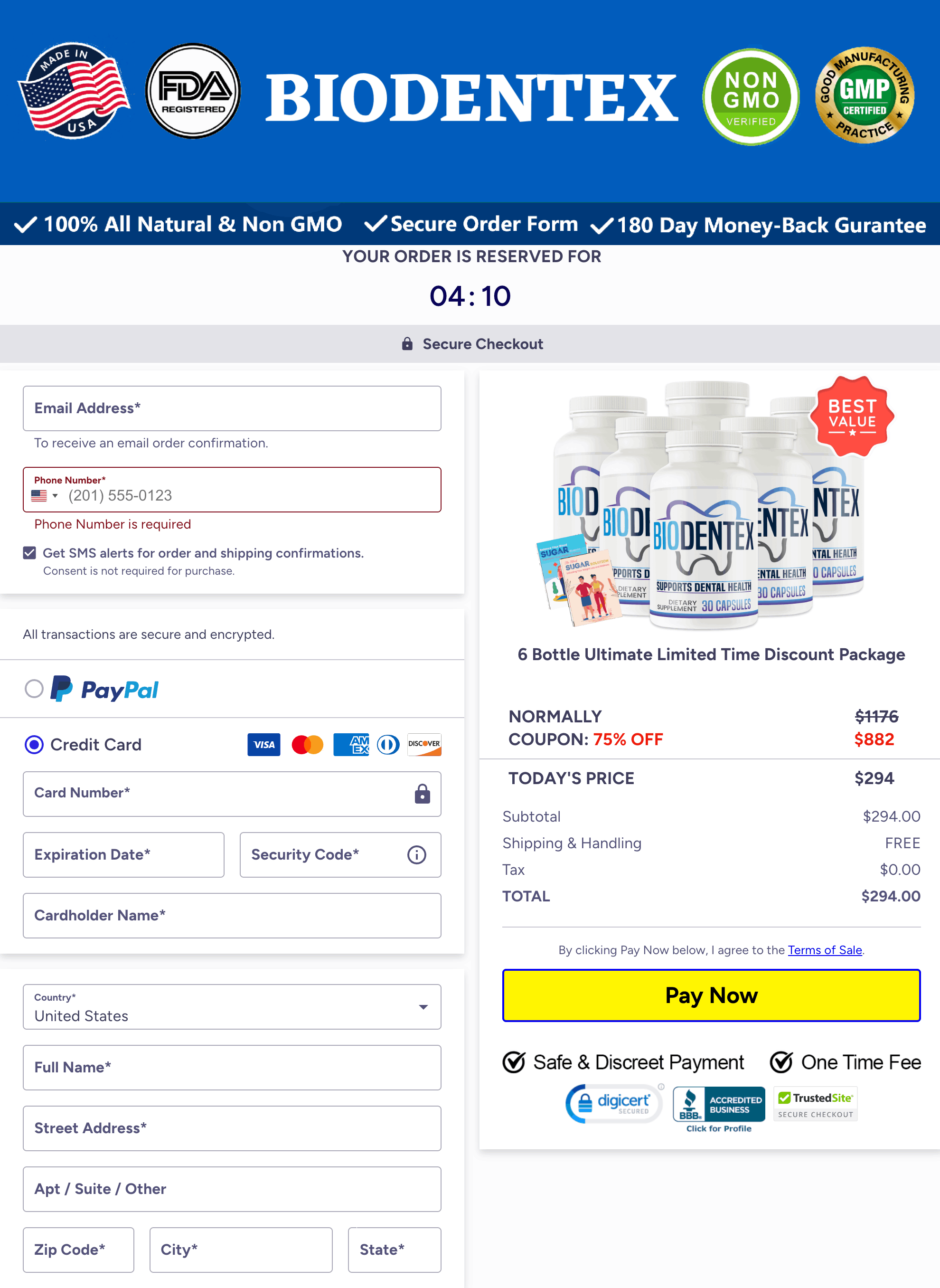Biodentex Order Page
